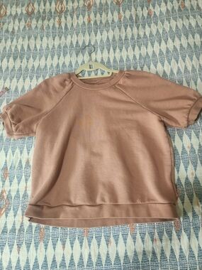 Madewell Short-Sleeve Sweatshirt Top - Dusty Rose